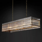 Marcia Glass Rectangular Chandelier 54" - Yami Lightings
