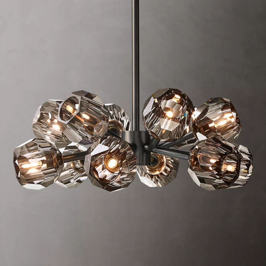 Belle De Crystal Ball Round Chandelier 24" - Yami Lightings