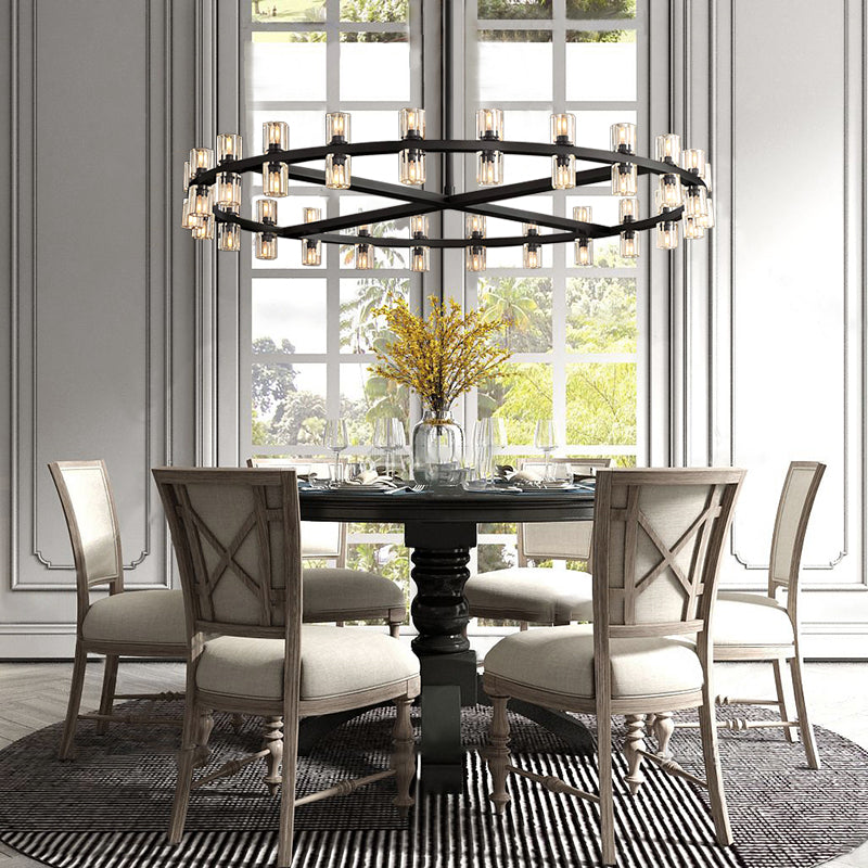 Industrial Round Crystal Chandelier - Yami Lightings
