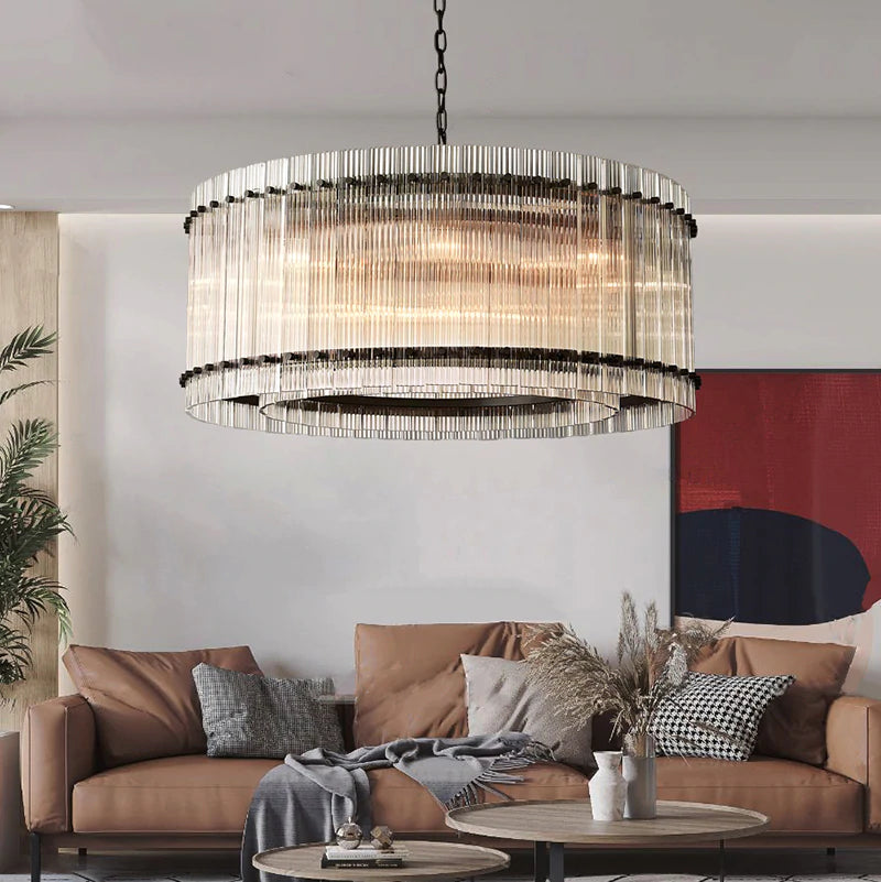 Marcia Glass Round Chandelier D37" - Yami Lightings
