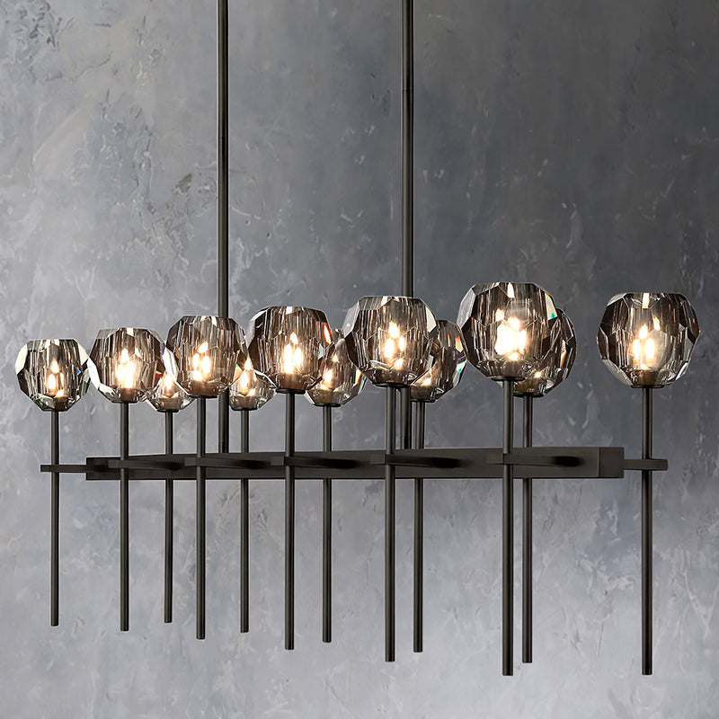 Belle De Crystal Double Linear Chandelier W 60" - Yami Lightings