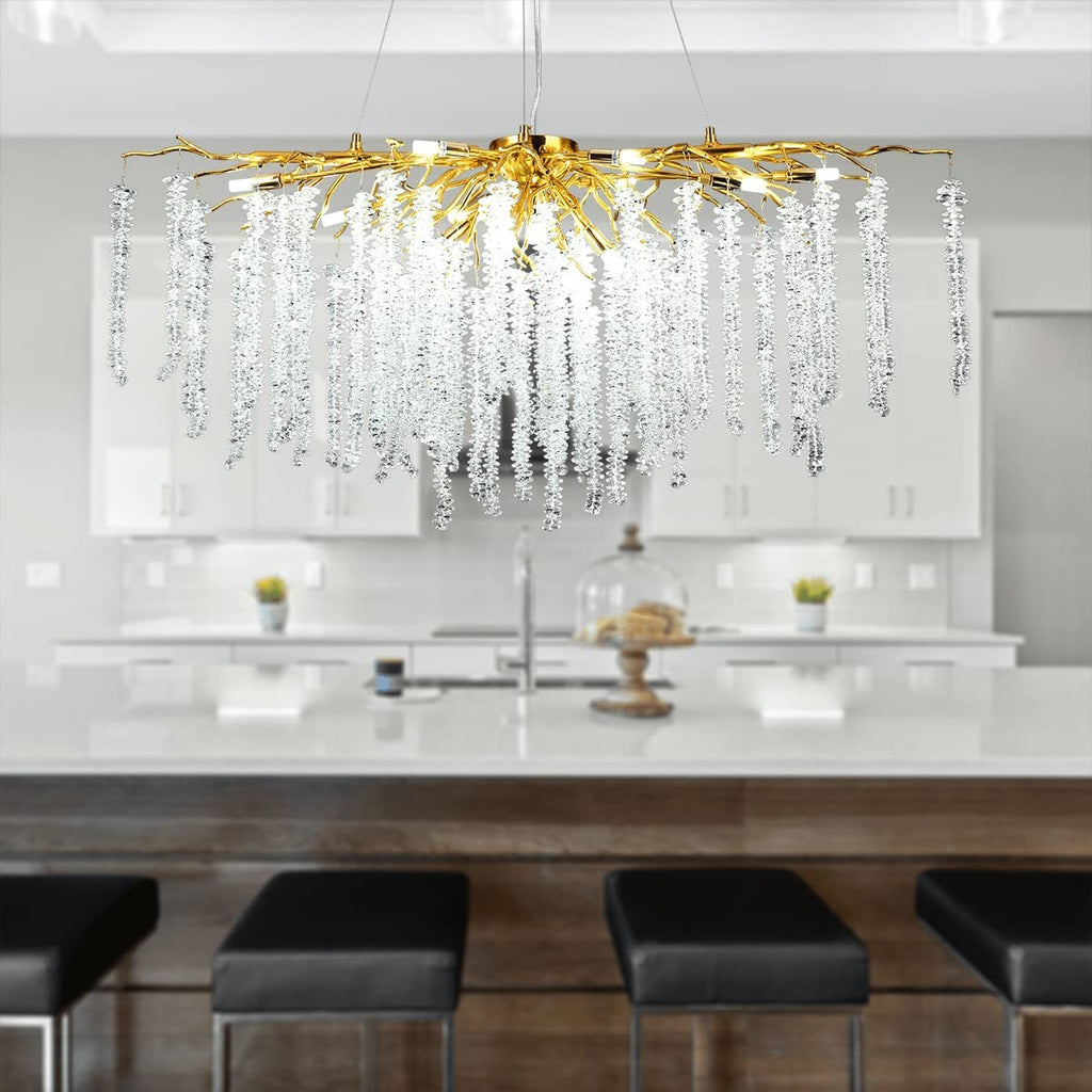 Doris Modern K9 Crystal Branch Chandelier - Yami Lightings