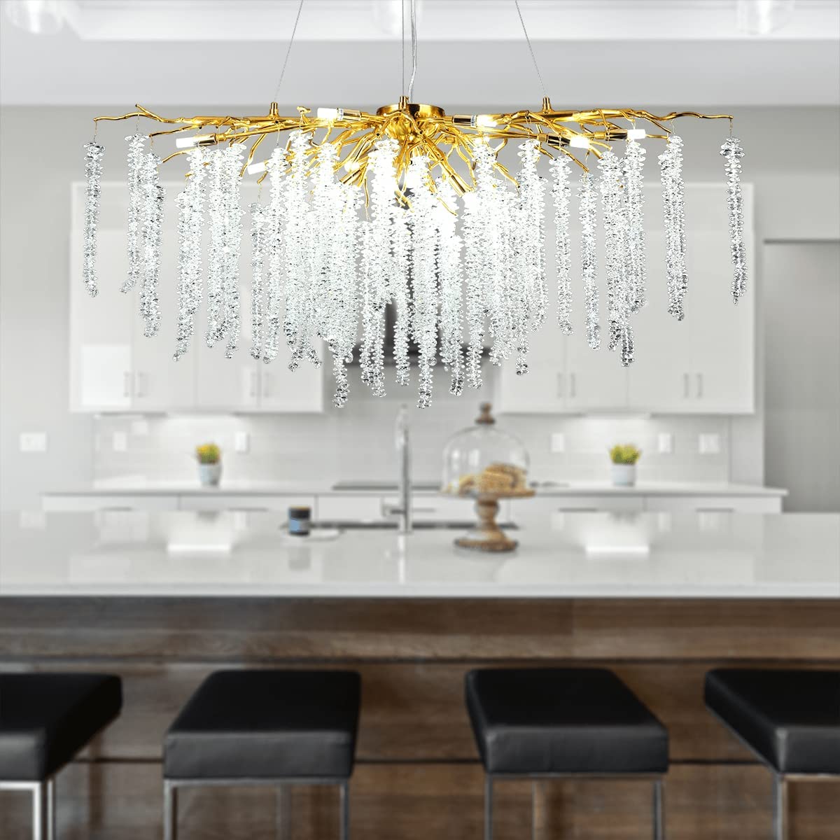 Doris Modern K9 Crystal Branch Chandelier - Yami Lightings
