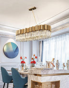 Kubica Oval Crystal Chandelier - Yami Lightings