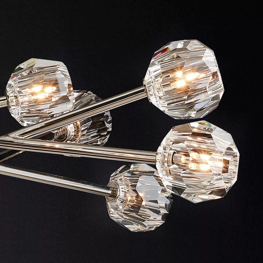 Belle De Crystal Ball Round Chandelier 48" - Yami Lightings