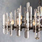 Bonnie Faceted Crystal Prisms Round Chandelier - Yami Lightings