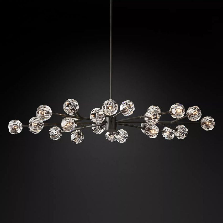 Belle De Crystal Ball Oval Chandelier 72" - Yami Lightings
