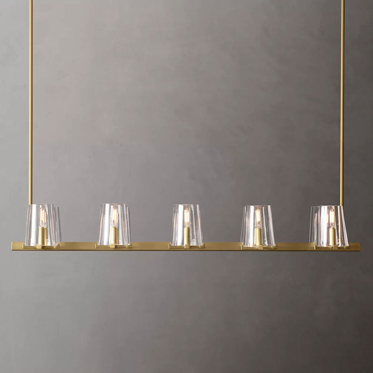 Penelope Modern Clear Glass Linear Chandelier - Yami Lightings