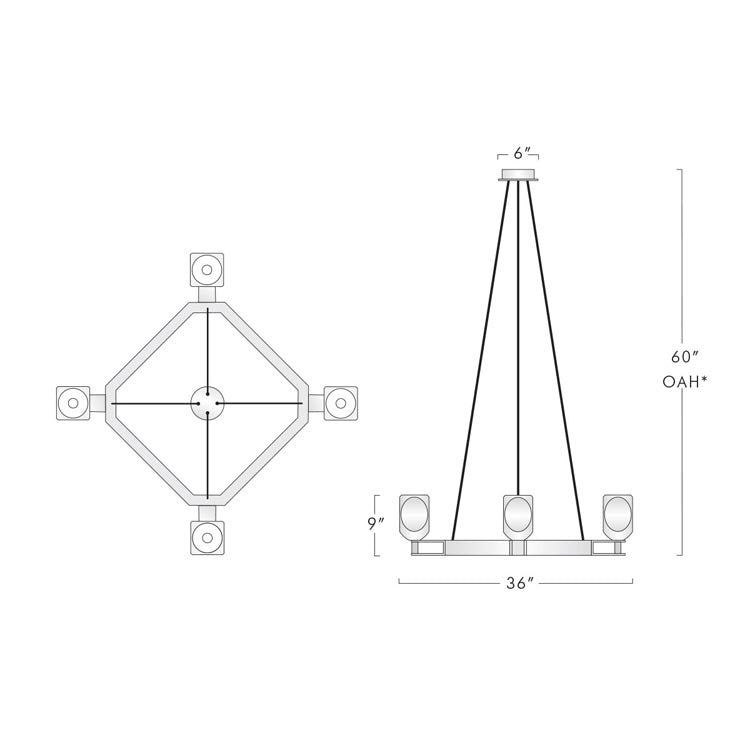 Constantine Square Crystal Chandelier - Yami Lightings