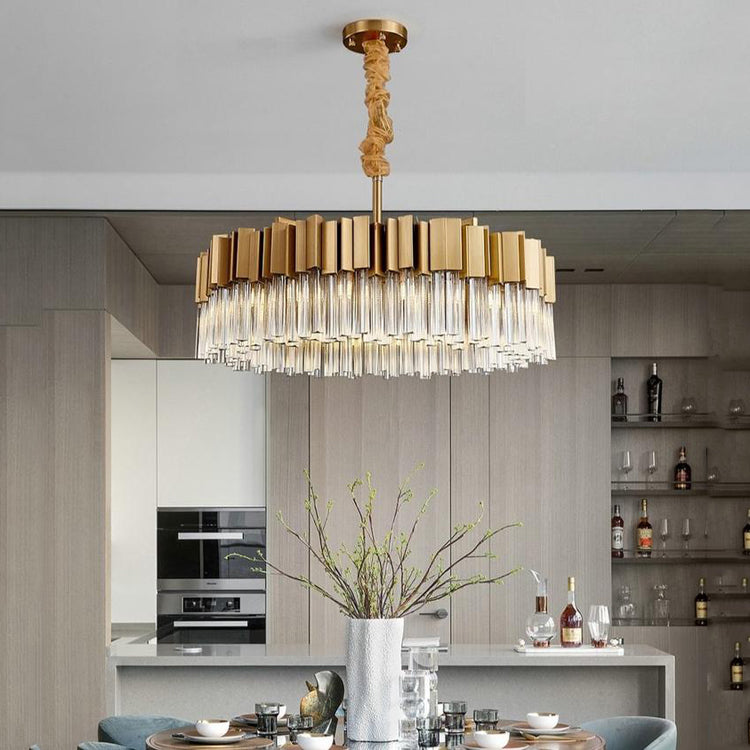 Kubica Round Crystal Chandelier - Yami Lightings