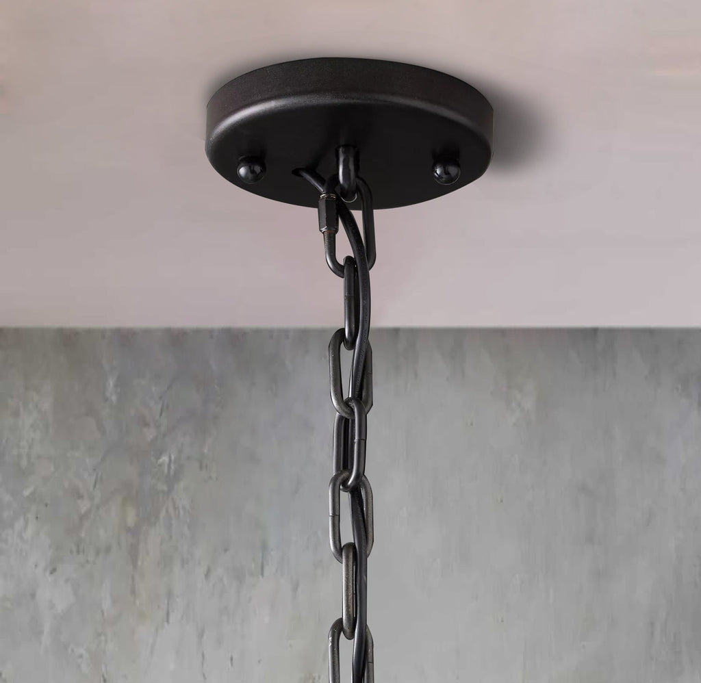 Faceted Crystal Glass Round Chandelier D19" - Yami Lightings