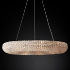 Luxury Crystal Halo Round Chandelier - Yami Lightings