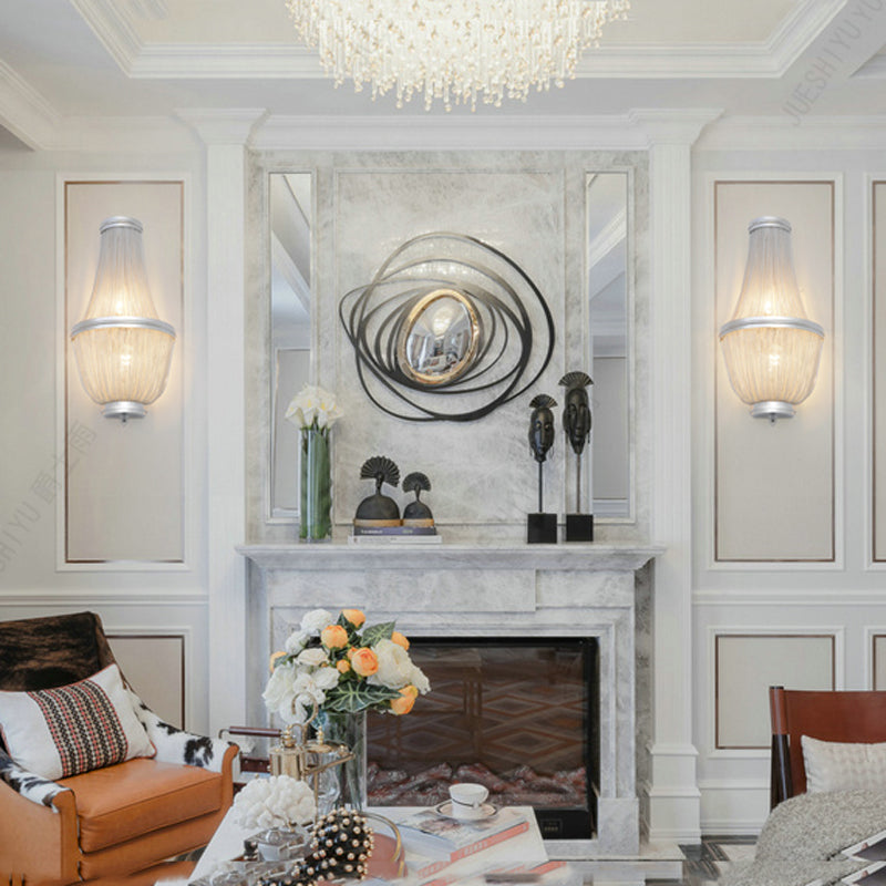 Aluminum Chain Wall Sconce In Living Room - Yami Lightings