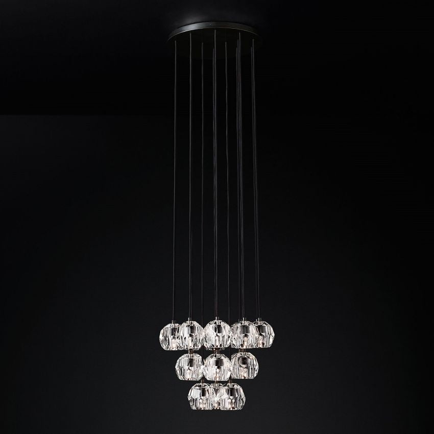 Belle De Crystal Ball Round Cluster Chandelier 19" - Yami Lightings