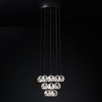 Belle De Crystal Ball Round Cluster Chandelier 19" - Yami Lightings