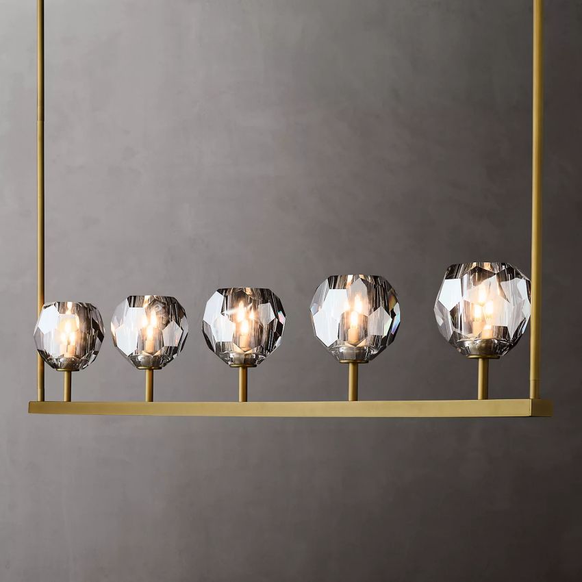Belle De Crystal Linear Chandelier W 48" - Yami Lightings