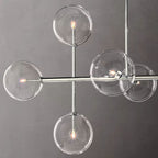 Glass Globe Moblie Linear Chandelier 72" - Yami Lightings