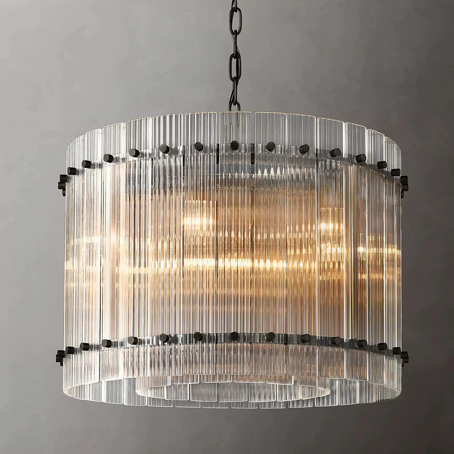 Marcia Glass Round Chandelier D22" - Yami Lightings