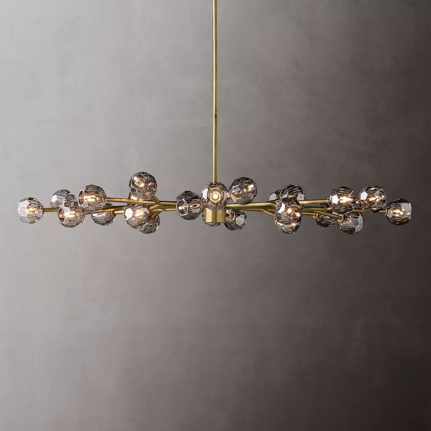 Belle De Crystal Ball Oval Chandelier 72" - Yami Lightings