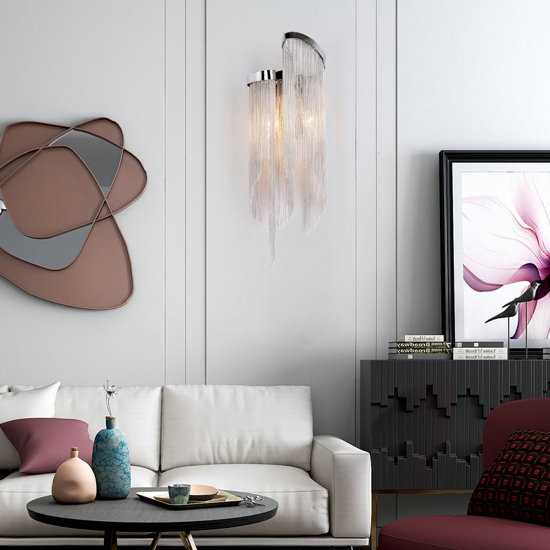 Fiona Aluminum Chain Tassel Wall Sconce - Yami Lightings