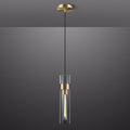 Glass Tube Brass Pendant Lights 1 Light/7 Lights
