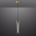 Glass Tube Brass Pendant Lights 1 Light/7 Lights