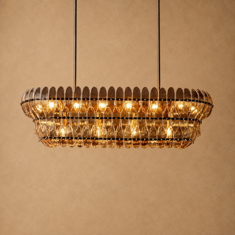 Alieence Smoke Glass Linear Chandelier