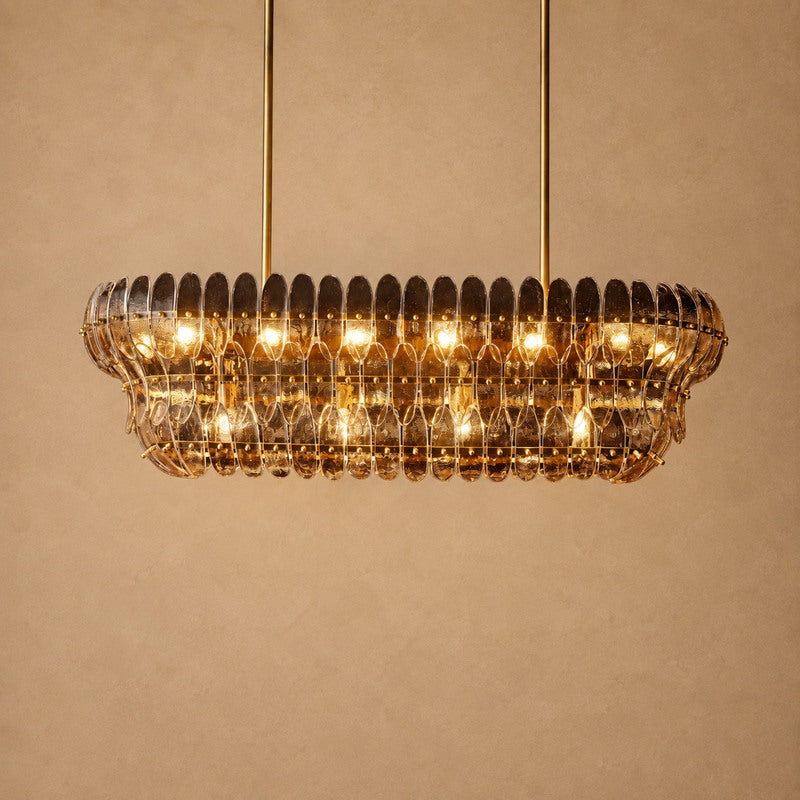 Alieence Smoke Glass Linear Chandelier