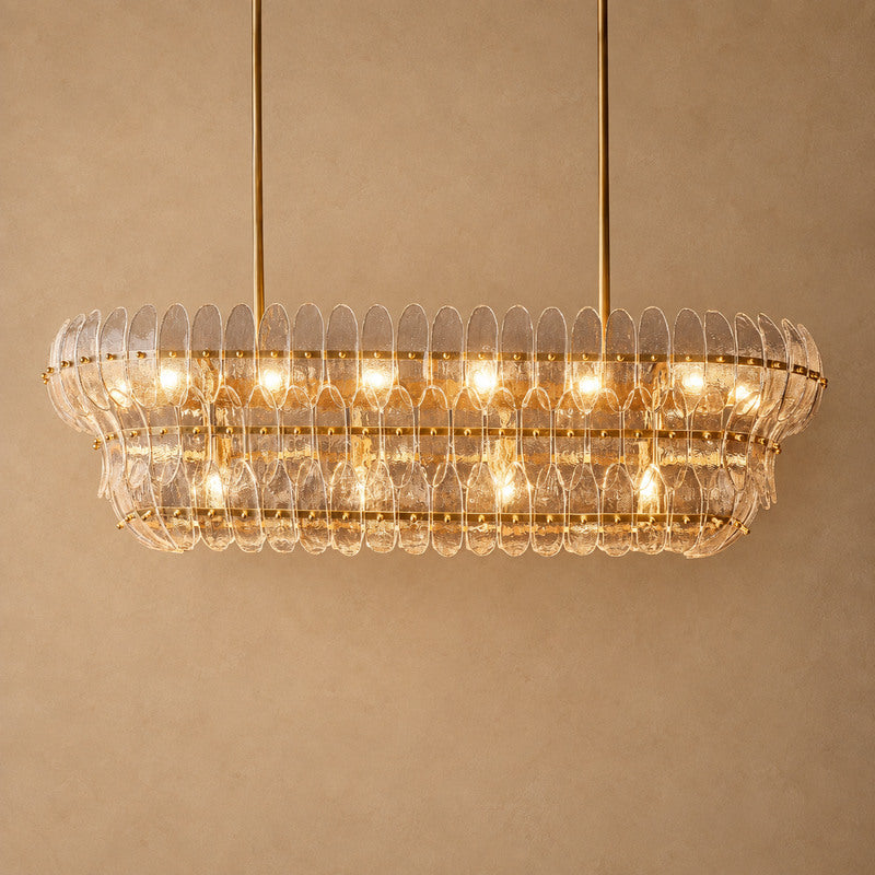 Alieence Clear Glass Linear Chandelier
