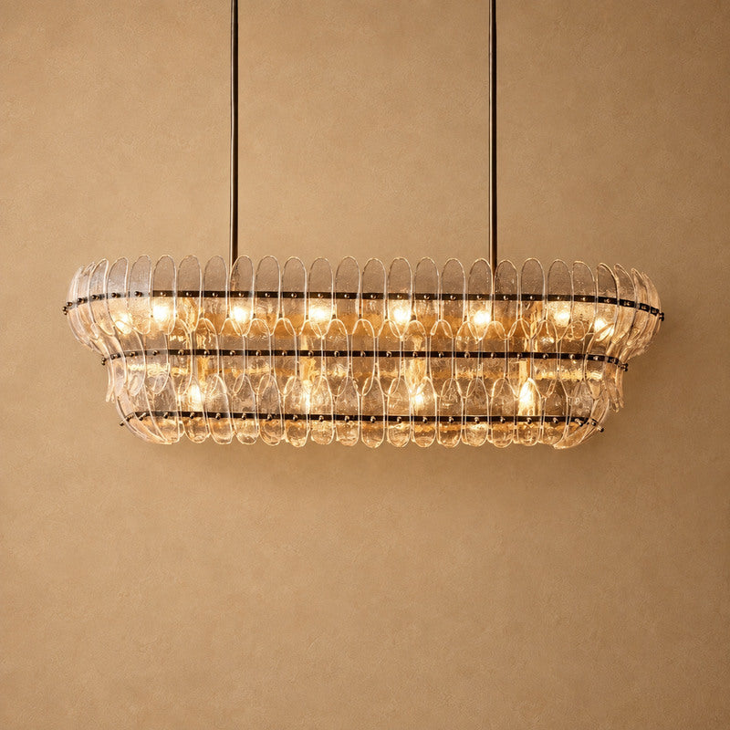 Alieence Clear Glass Linear Chandelier