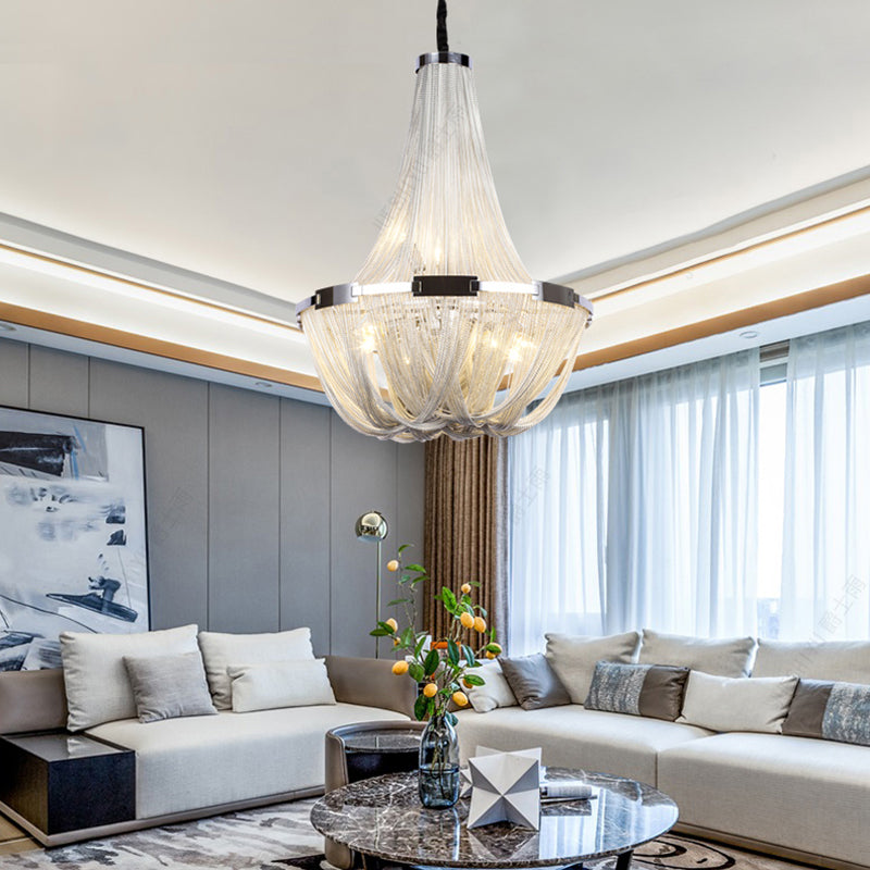 Eudora Luxury Aluminum Chain Tassel Chandelier - Yami Lightings