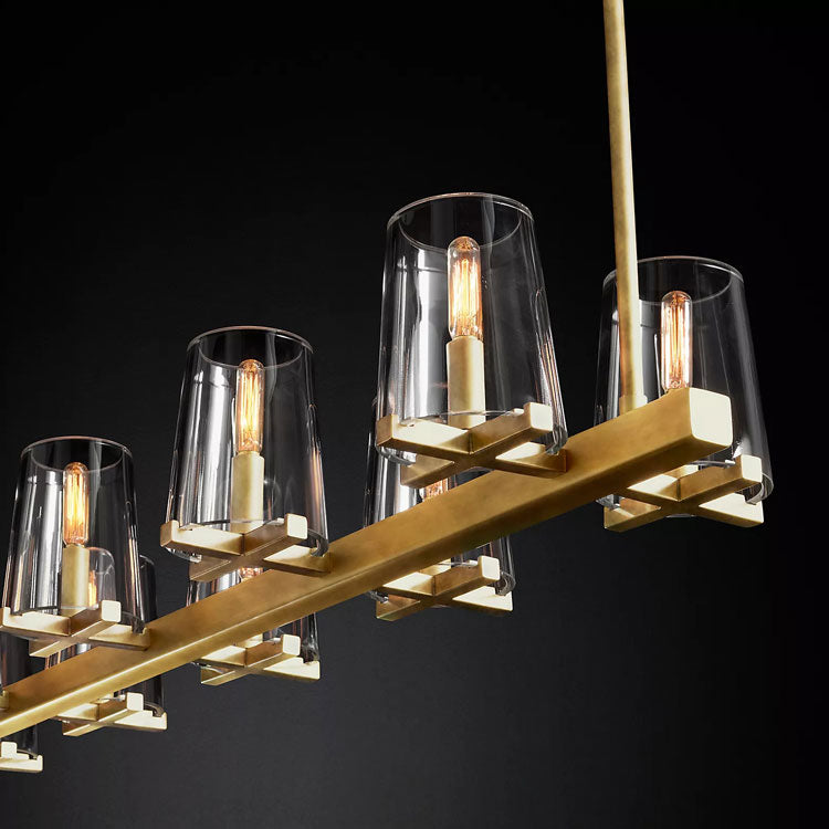 Penelope Modern Clear Glass Linear Chandelier - Yami Lightings