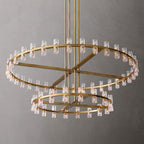Industrial Round Two-Tier-Crystal Chandelier - Yami Lightings