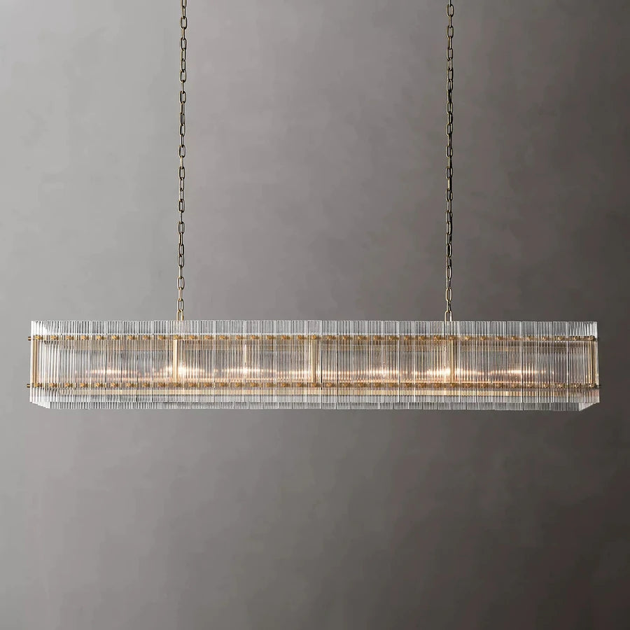 Marcia Glass Rectangular Chandelier 72" - Yami Lightings