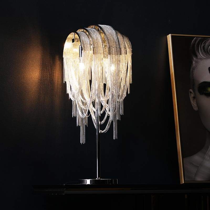 Aluminum Chain Tassel Table Lamp - Yami Lightings