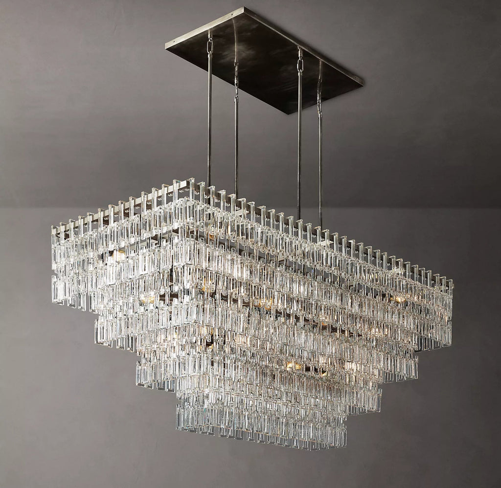 Marignan Four-Tier Rectangular Chandelier 72" - Yami Lightings