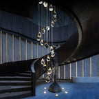 Aurelia Faceted Crystal Prisms  Staircase Loft Chandeliers - Yami Lightings