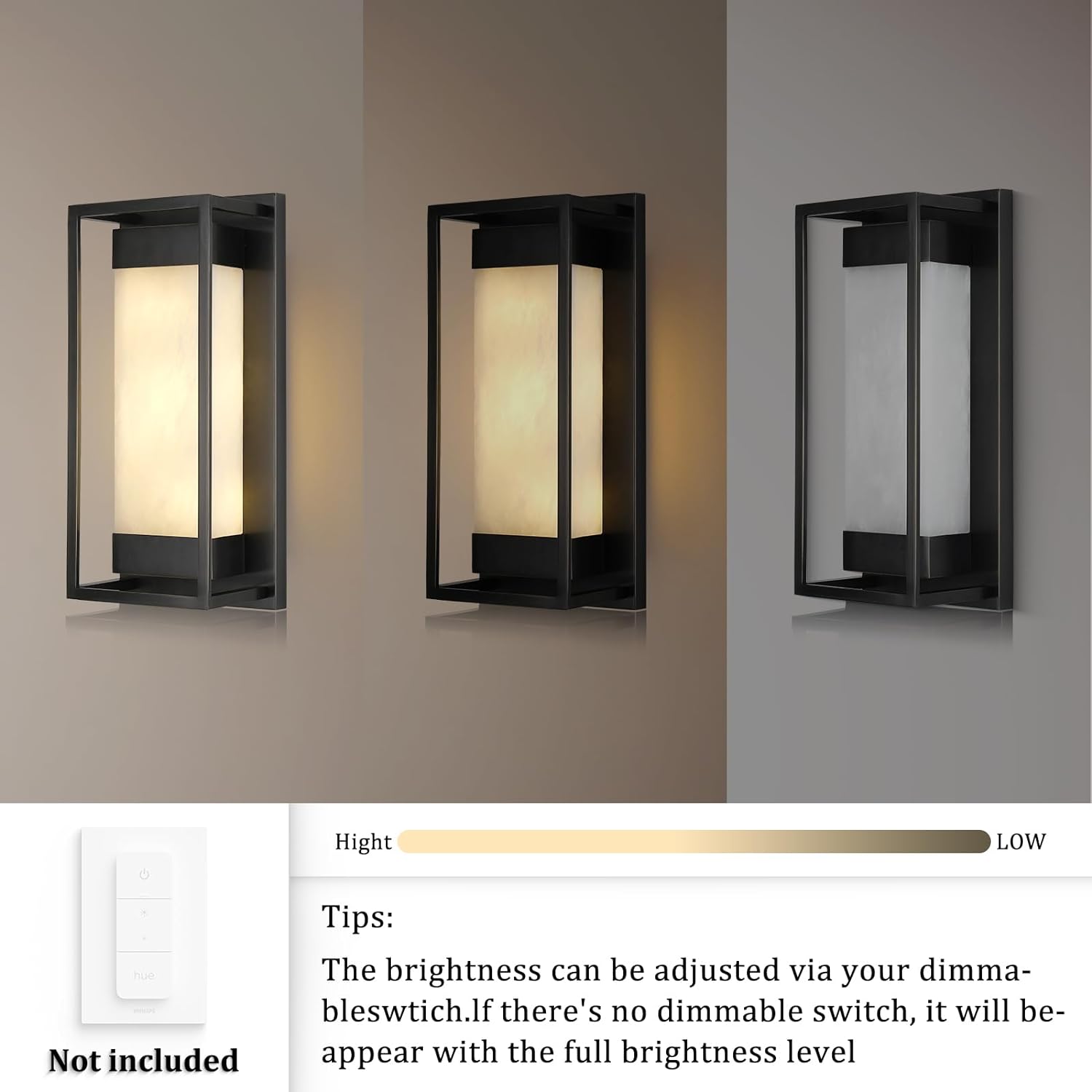 Alabaster Square Shaped Wall Sconce 15.7"