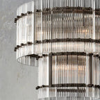 Marcia Glass TWO-TIER Round Chandelier D22" - Yami Lightings