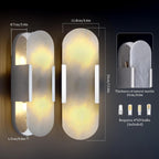 Oval Shaped Alabaster Wall Sconces 13.8" 19.7"