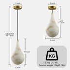 Capsule/Bilayer/Raindrop Type Alabaster Marble Modern Pendant for All Scene
