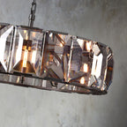 Faceted Crystal Glass Round Chandelier D43" - Yami Lightings