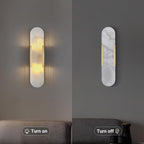 Oval Shaped Alabaster Wall Sconces 13.8" 19.7"