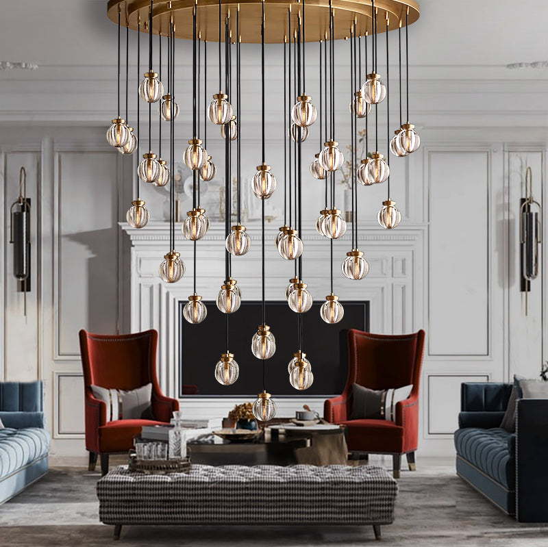 Pearl Round Chandelier - Yami Lightings