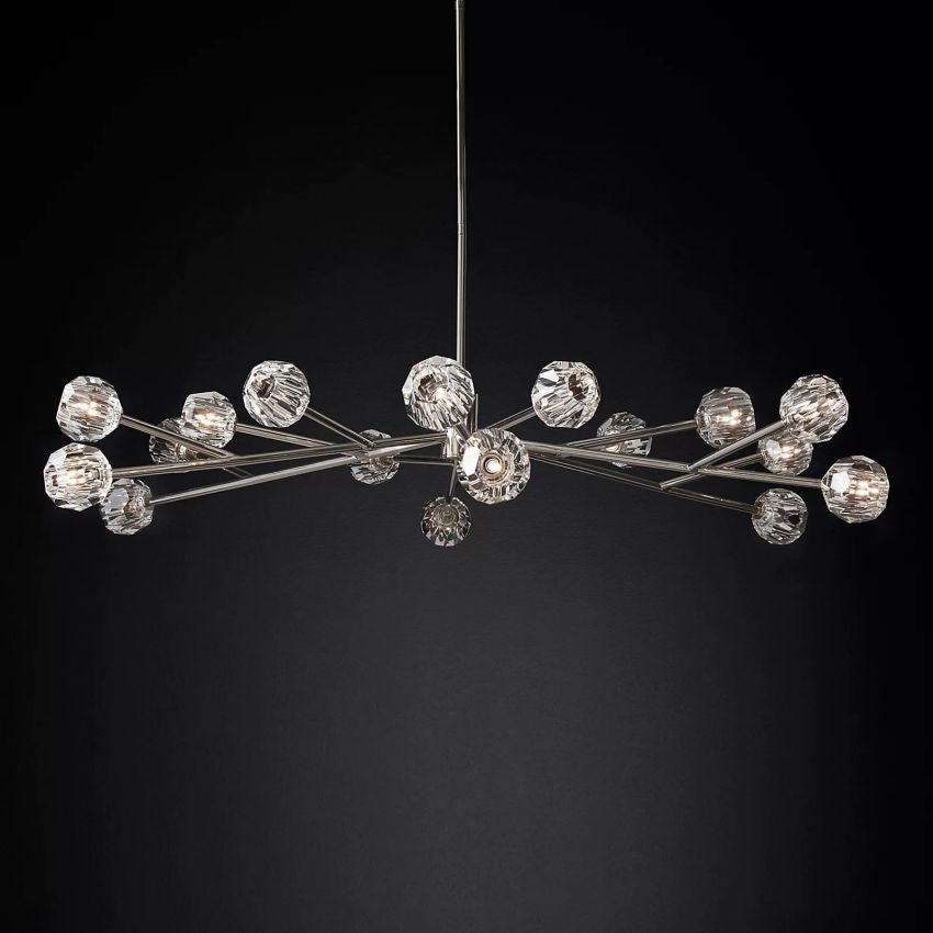 Belle De Crystal Ball Round Chandelier 72" - Yami Lightings