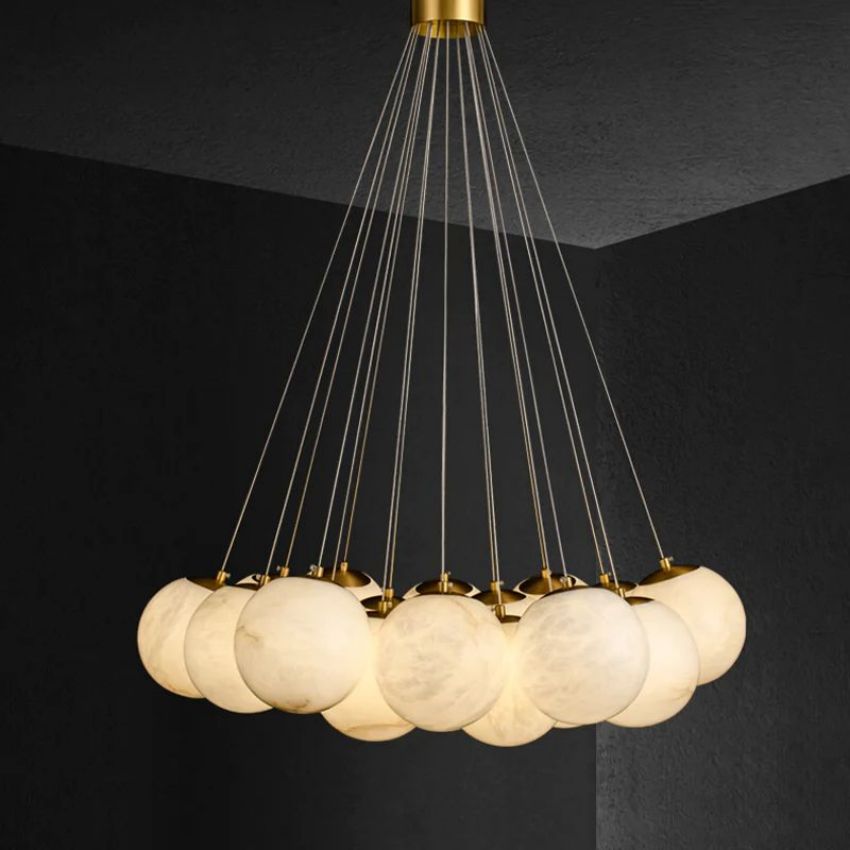 Alabaster Globe Ceiling Pendant Light - Yami Lightings