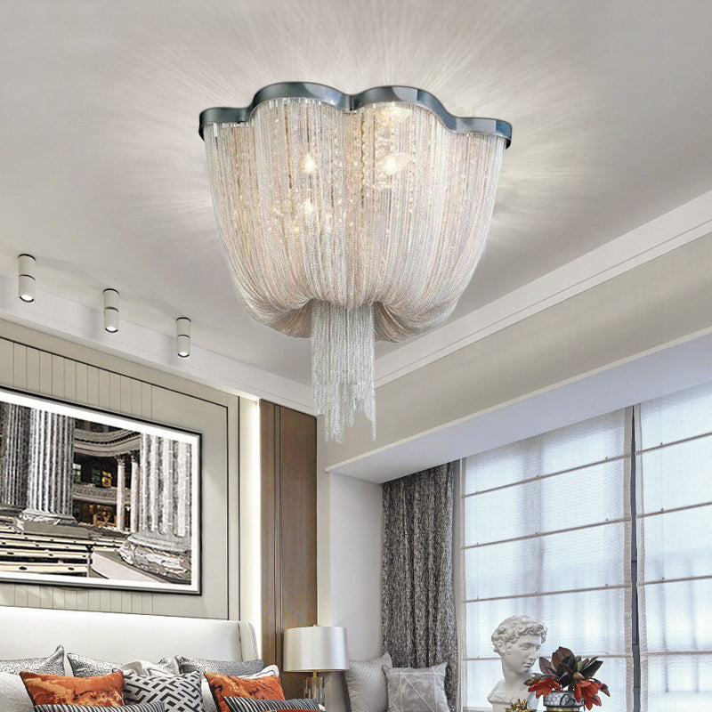 Tassel Ceiling Light Post-Modern Chandelier Aluminum Chain Light - Yami Lightings