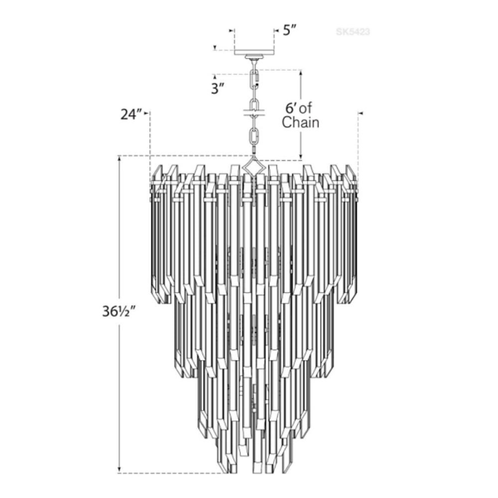 Adele Three Tier Waterfall Chandelier