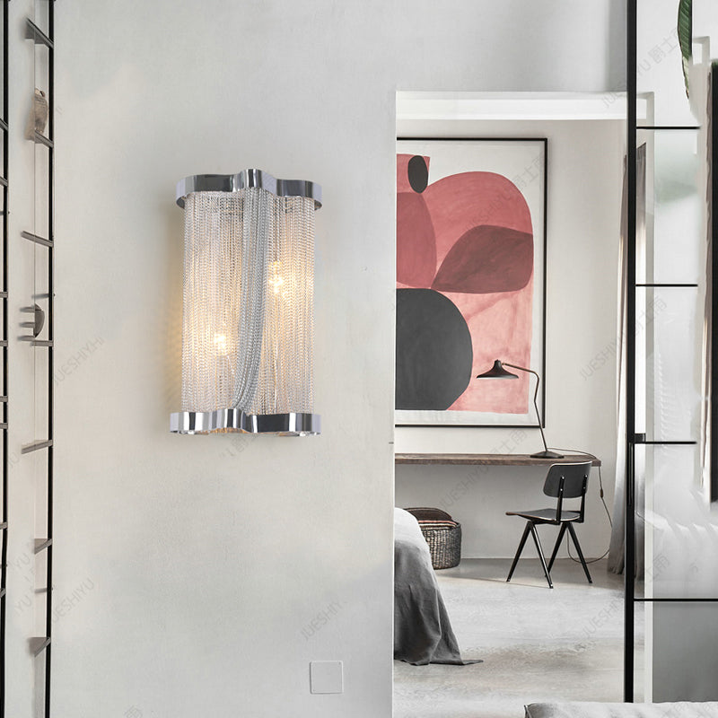 Ashley Aluminum Chain Tassel Wall Sconce - Yami Lightings