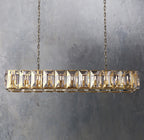 Faceted Crystal Glass Rectangular Chandelier L74" - Yami Lightings